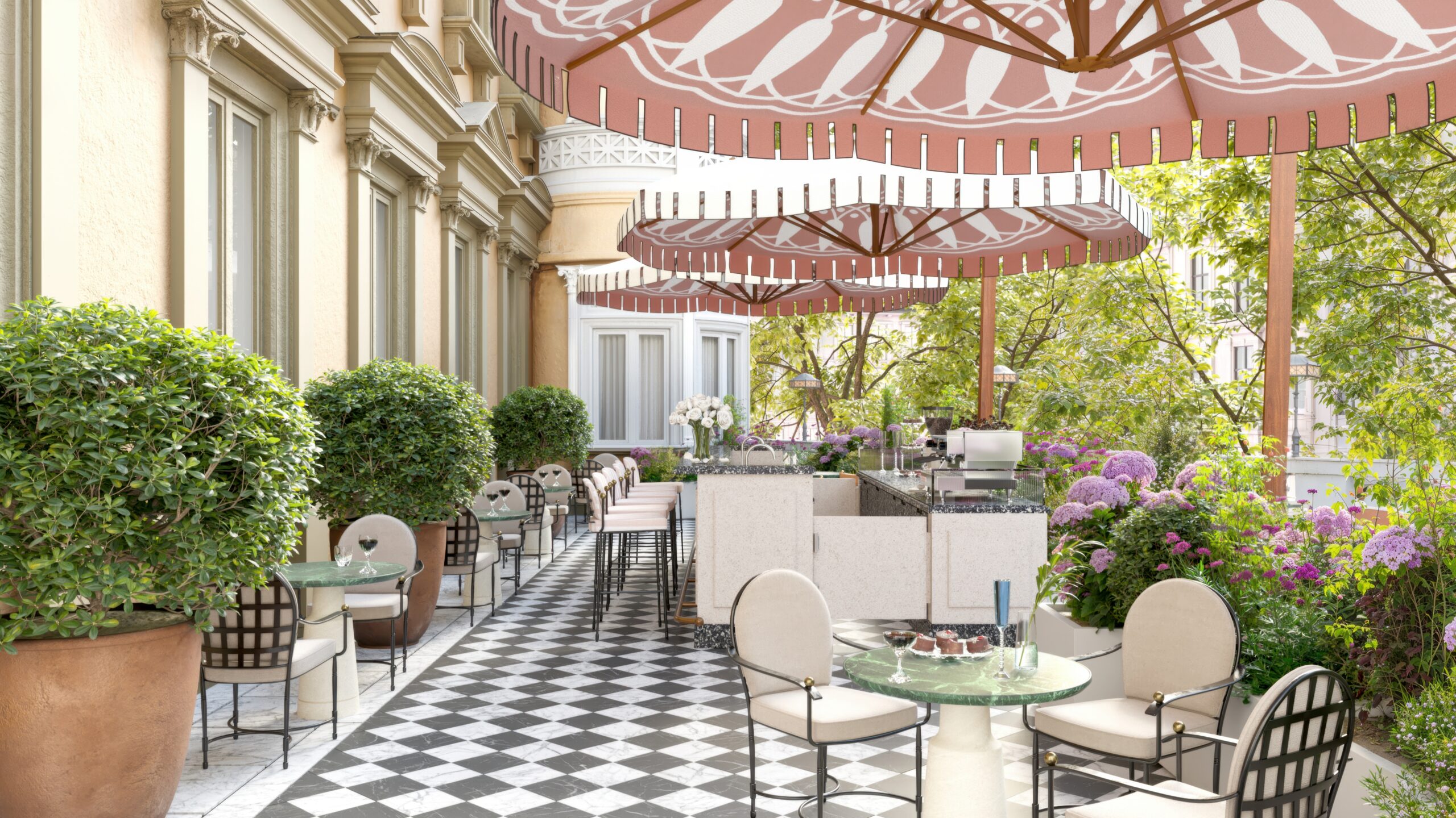 Terrace Restautant Hotel Bacarrat Rome